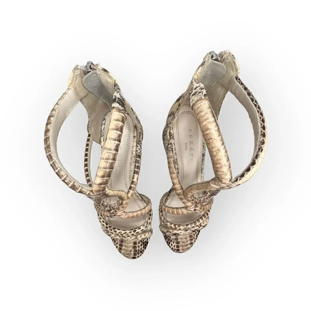 Sandro Paris Absolute Sandals masked water-snake leather eu 36 or US 5.5 6cm blo